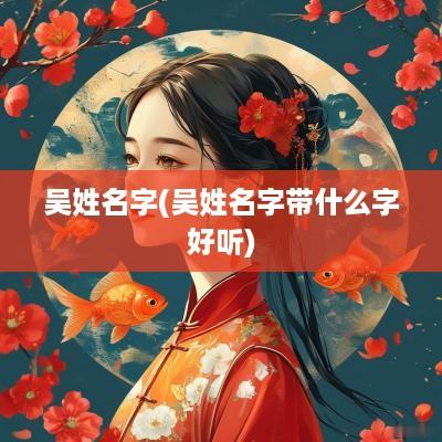 吴姓名字(吴姓名字带什么字好听)
