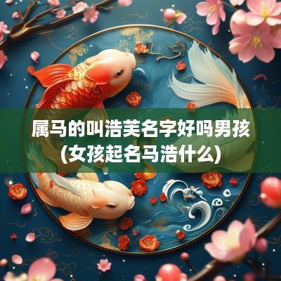 属马的叫浩芙名字好吗男孩(女孩起名马浩什么)