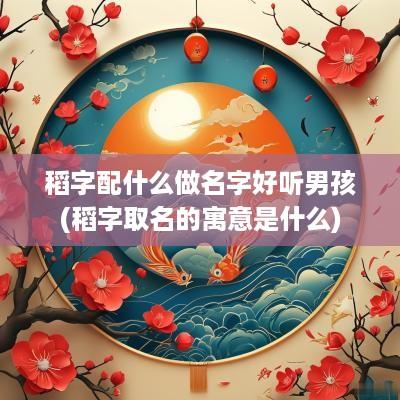 稻字配什么做名字好听男孩(稻字取名的寓意是什么)