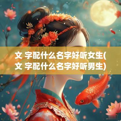 文 字配什么名字好听女生(文 字配什么名字好听男生)