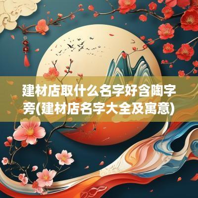 建材店取什么名字好含陶字旁(建材店名字大全及寓意)