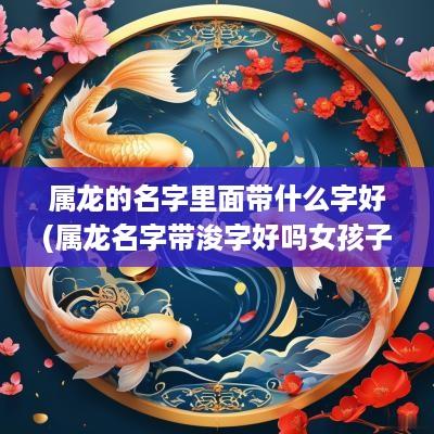 属龙的名字里面带什么字好(属龙名字带浚字好吗女孩子)