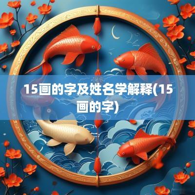 15画的字及姓名学解释(15画的字)