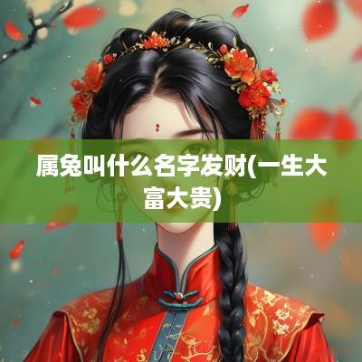 属兔叫什么名字发财(一生大富大贵)