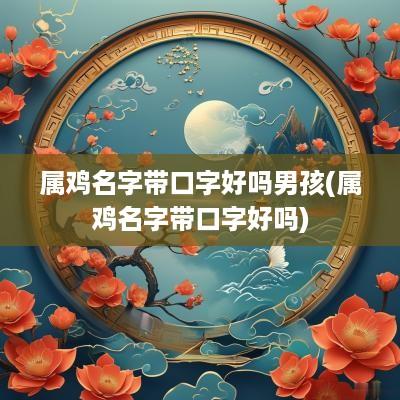 属鸡名字带口字好吗男孩(属鸡名字带口字好吗)