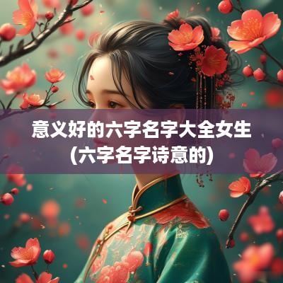 意义好的六字名字大全女生(六字名字诗意的)