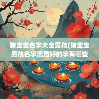 猪宝宝名字大全男孩(猪宝宝男孩名字寓意好的字有哪些)