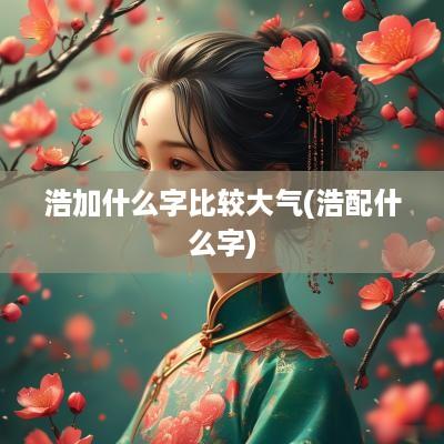 浩加什么字比较大气(浩配什么字)