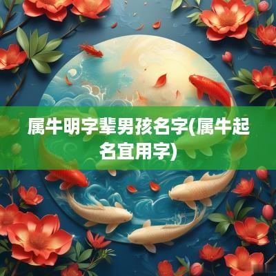 属牛明字辈男孩名字(属牛起名宜用字)