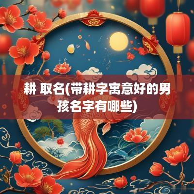 耕 取名(带耕字寓意好的男孩名字有哪些)