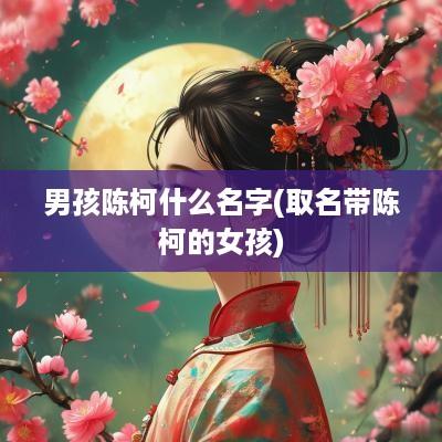男孩陈柯什么名字(取名带陈柯的女孩)