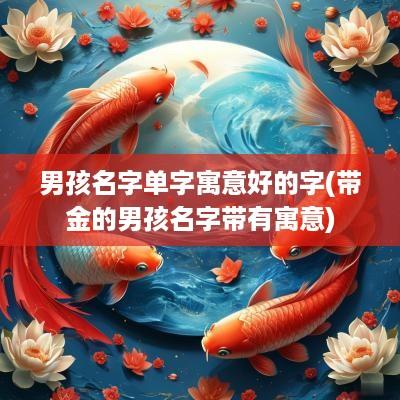 男孩名字单字寓意好的字(带金的男孩名字带有寓意)