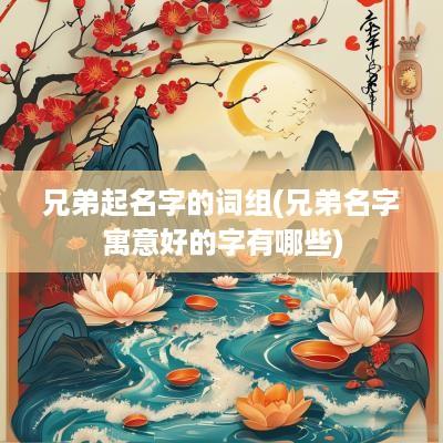 兄弟起名字的词组(兄弟名字寓意好的字有哪些)