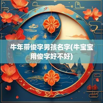 蛇年带俊字男孩名字(牛宝宝用俊字好不好)