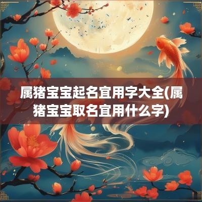 属猪宝宝起名宜用字大全(属猪宝宝取名宜用什么字)