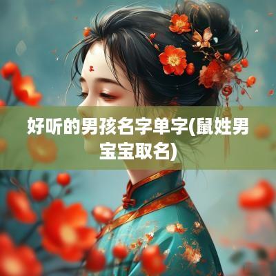 好听的男孩名字单字(鼠姓男宝宝取名)