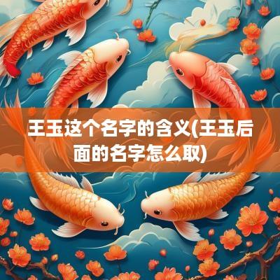 王玉这个名字的含义(王玉后面的名字怎么取)