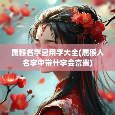 属猴名字忌用字大全(属猴人名字中带什字会富贵)
