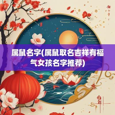 属鼠名字(属鼠取名吉祥有福气女孩名字推荐)