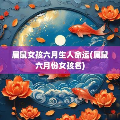属鼠女孩六月生人命运(属鼠六月份女孩名)