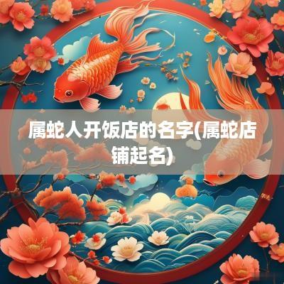 属蛇人开饭店的名字(属蛇店铺起名)