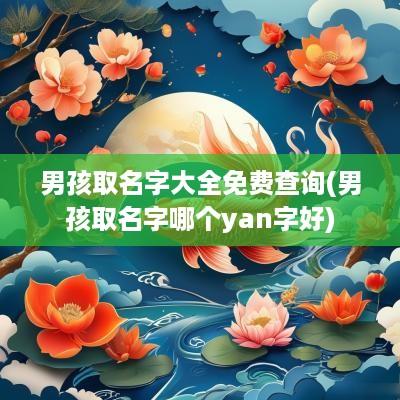 男孩取名字大全免费查询(男孩取名字哪个yan字好)