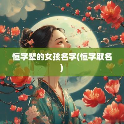恒字辈的女孩名字(恒字取名)