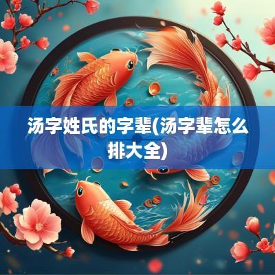 汤字姓氏的字辈(汤字辈怎么排大全)