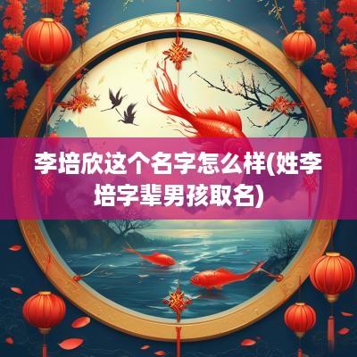 李培欣这个名字怎么样(姓李培字辈男孩取名)