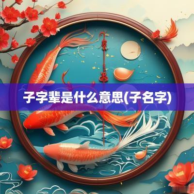 子字辈是什么意思(子名字)