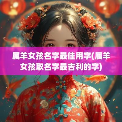 属羊女孩名字最佳用字(属羊女孩取名字最吉利的字)