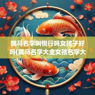 属马名字叫悦行吗女孩子好吗(属马名字大全女孩名字大全)