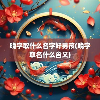 晚字取什么名字好男孩(晚字取名什么含义)