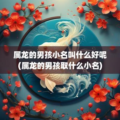 属龙的男孩小名叫什么好呢(属龙的男孩取什么小名)