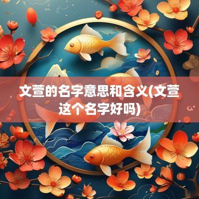 文萱的名字意思和含义(文萱这个名字好吗)