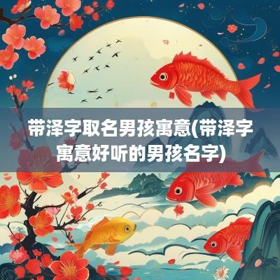 带泽字取名男孩寓意(带泽字寓意好听的男孩名字)