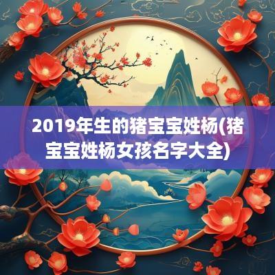 2019年生的猪宝宝姓杨(猪宝宝姓杨女孩名字大全)
