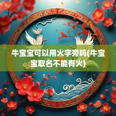 牛宝宝可以用火字旁吗(牛宝宝取名不能有火)