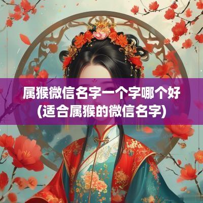 属猴微信名字一个字哪个好(适合属猴的微信名字)