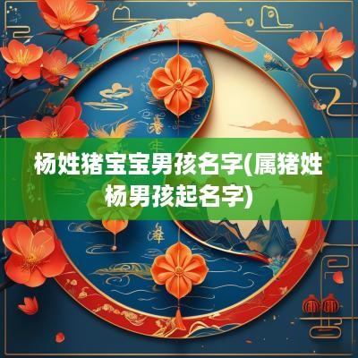 杨姓猪宝宝男孩名字(属猪姓杨男孩起名字)