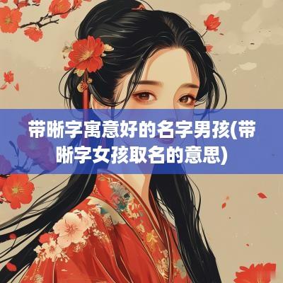 带晰字寓意好的名字男孩(带晰字女孩取名的意思)