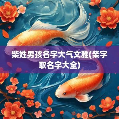 柴姓男孩名字大气文雅(柴字取名字大全)