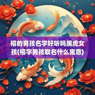 榕的男孩名字好听吗属虎女孩(榕字男孩取名什么寓意)