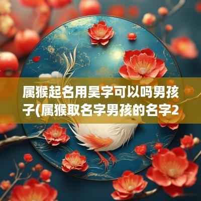 属猴起名用昊字可以吗男孩子(属猴取名字男孩的名字2016)