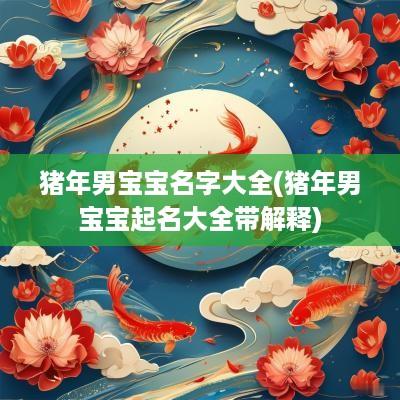 猪年男宝宝名字大全(猪年男宝宝起名大全带解释)