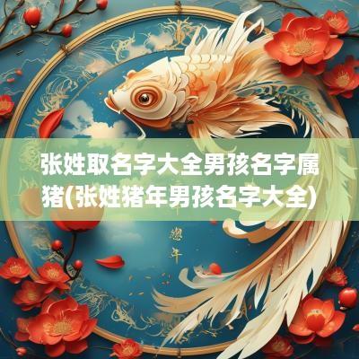 张姓取名字大全男孩名字属猪(张姓猪年男孩名字大全)