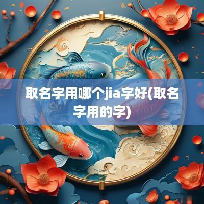 取名字用哪个jia字好(取名字用的字)
