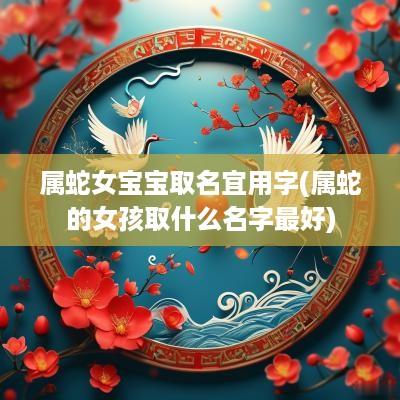 属蛇女宝宝取名宜用字(属蛇的女孩取什么名字最好)