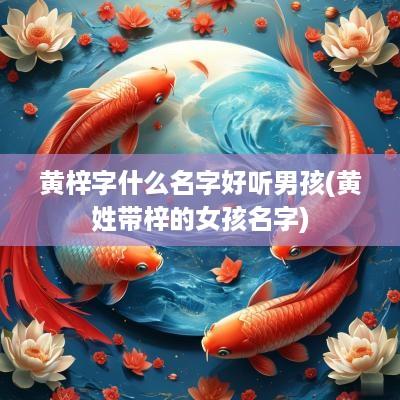 黄梓字什么名字好听男孩(黄姓带梓的女孩名字)