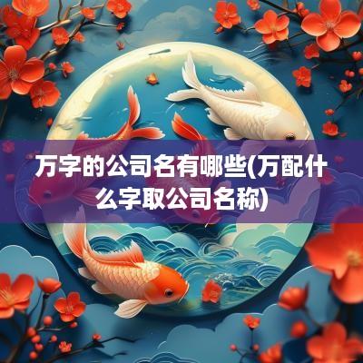 万字的公司名有哪些(万配什么字取公司名称)